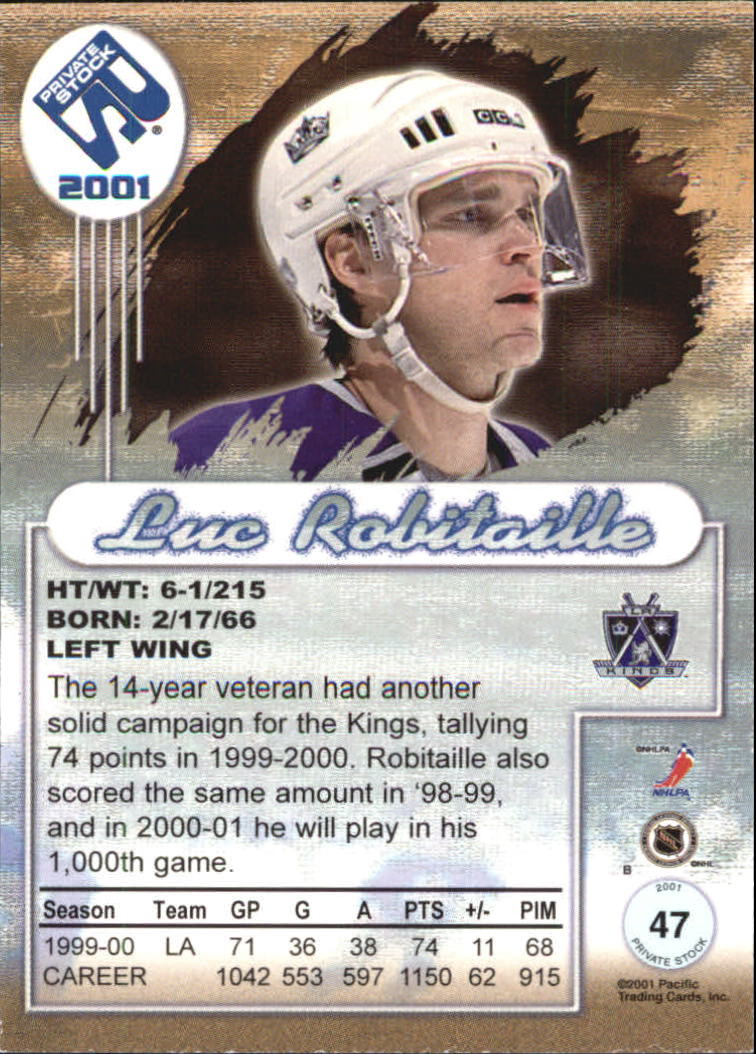 2000-01 Private Stock Silver #47 Luc Robitaille back image