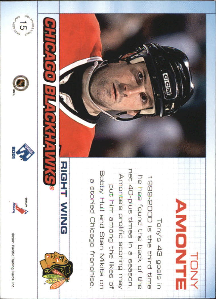 2000-01 Private Stock Game Gear #15 Tony Amonte J back image
