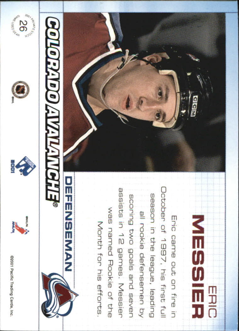 2000-01 Private Stock Game Gear #26 Eric Messier J back image