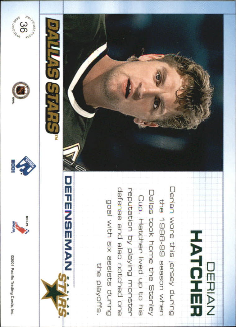 2000-01 Private Stock Game Gear #36 Derian Hatcher J back image