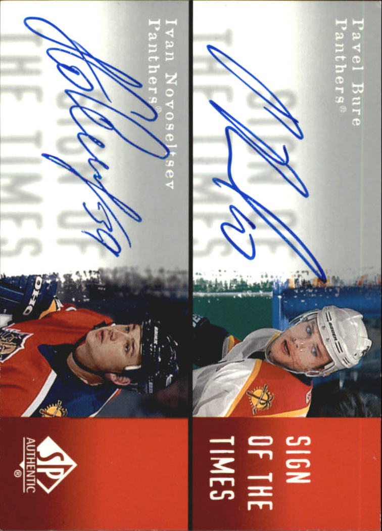 2000-01 SP Authentic Sign of the Times #DBN Pavel Bure/Ivan Novoseltsev