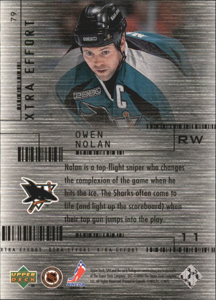 2000-01 SPx #79 Owen Nolan XE back image