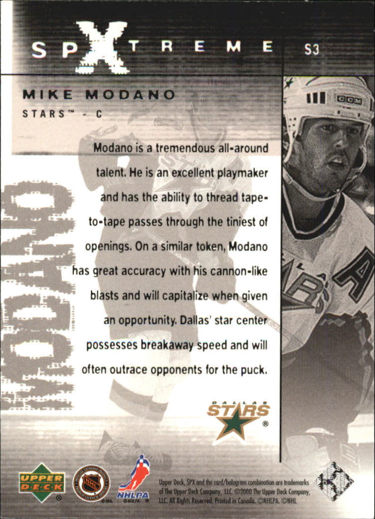 2000-01 SPx SPXtreme #S3 Mike Modano back image