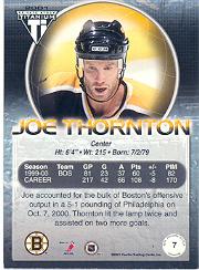2000-01 Titanium #7 Joe Thornton back image