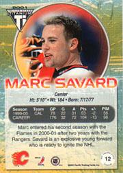 2000-01 Titanium #12 Marc Savard back image