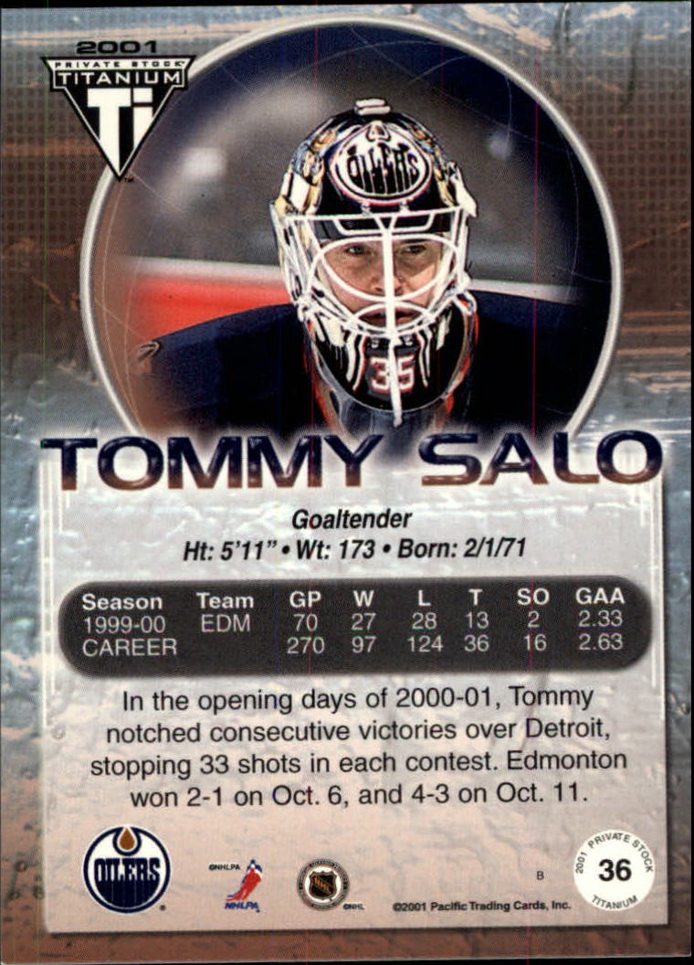 2000-01 Titanium Gold #36 Tommy Salo back image