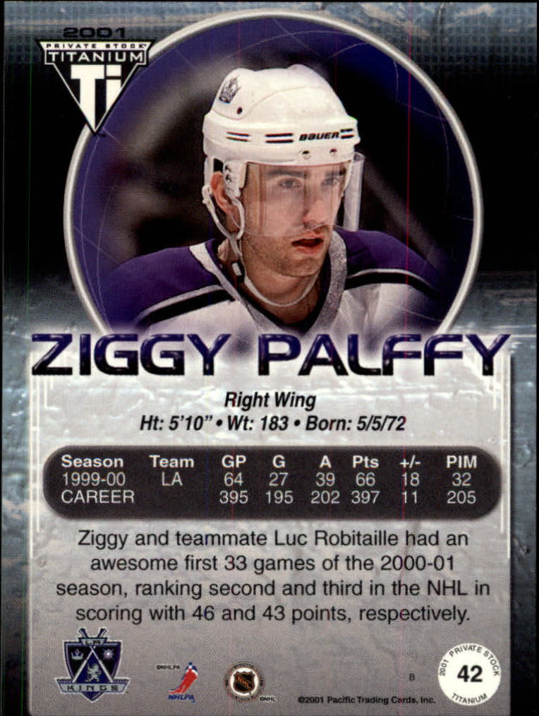 2000-01 Titanium Gold #42 Ziggy Palffy back image