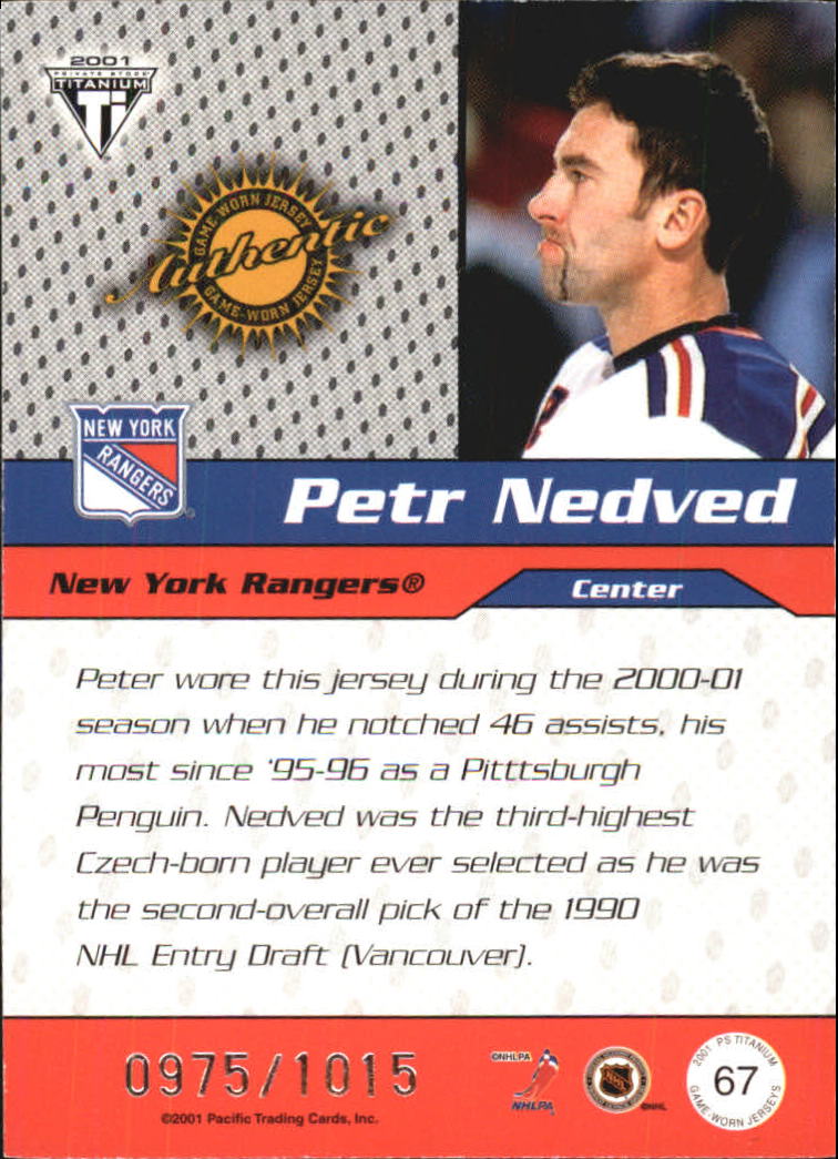 2000-01 Titanium Draft Day Edition #67 Petr Nedved/1015 back image