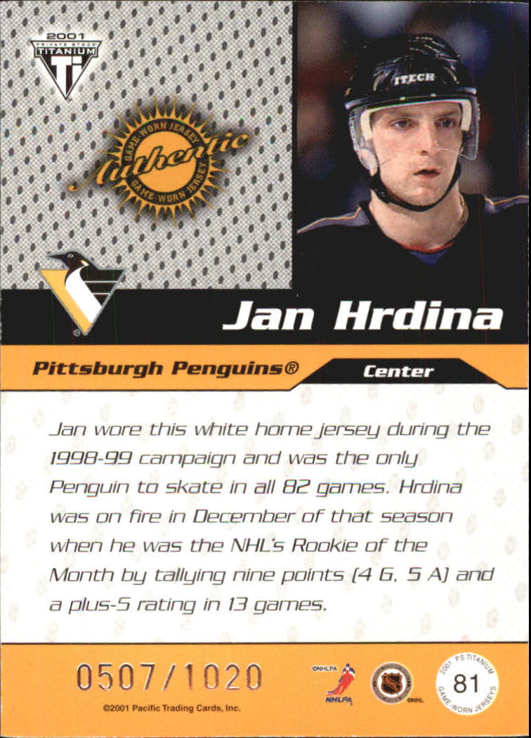 2000-01 Titanium Draft Day Edition #81 Jan Hrdina/1020 back image