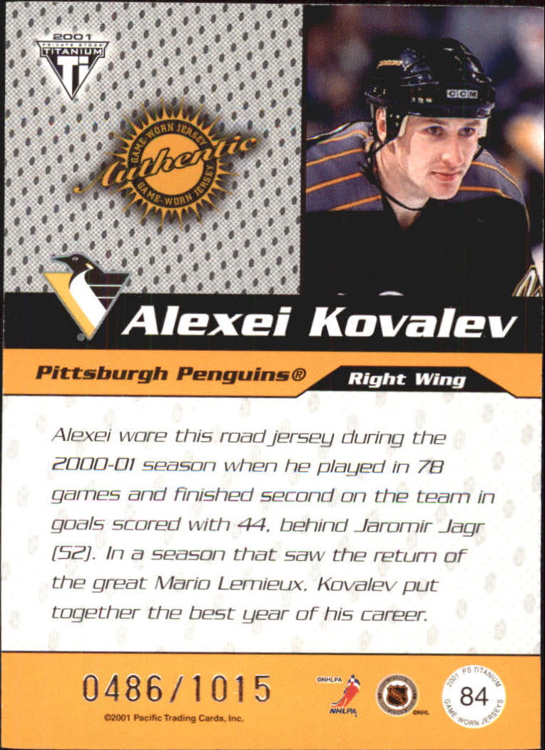 2000-01 Titanium Draft Day Edition #84 Alexei Kovalev/1015 back image
