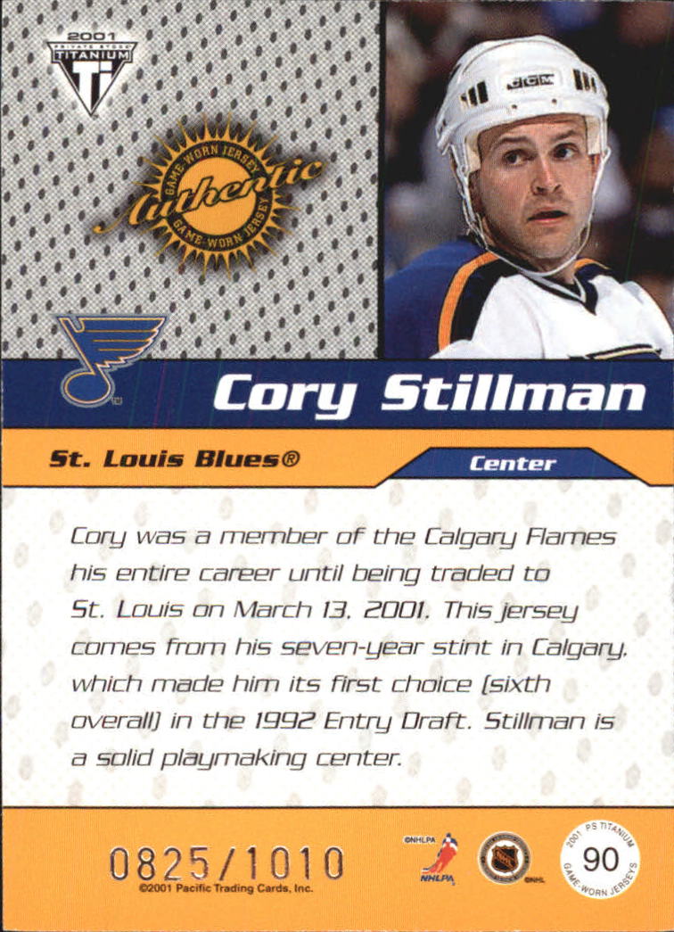 2000-01 Titanium Draft Day Edition #90 Cory Stillman/1010 back image