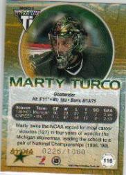 2000-01 Titanium Draft Day Edition #116 Marty Turco RC back image