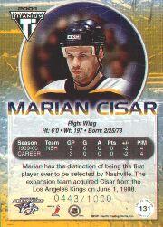 2000-01 Titanium Draft Day Edition #131 Marian Cisar back image