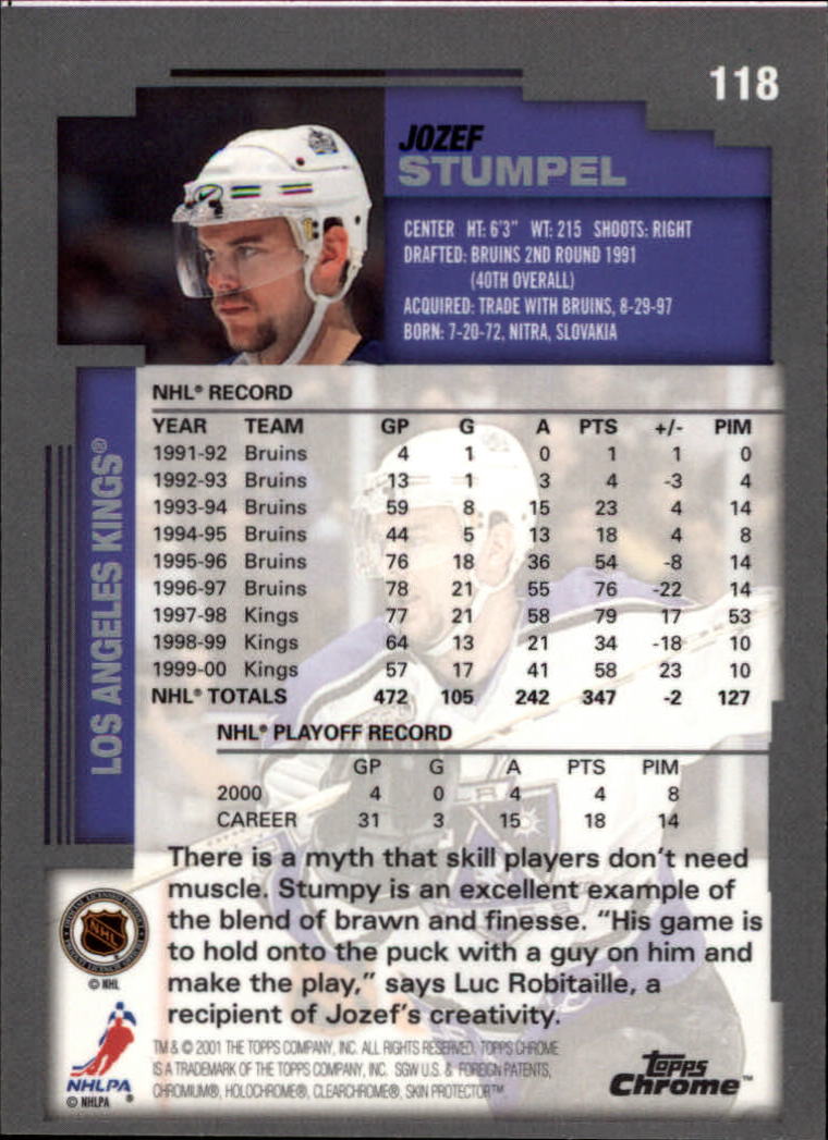 2000-01 Topps Chrome #118 Jozef Stumpel back image