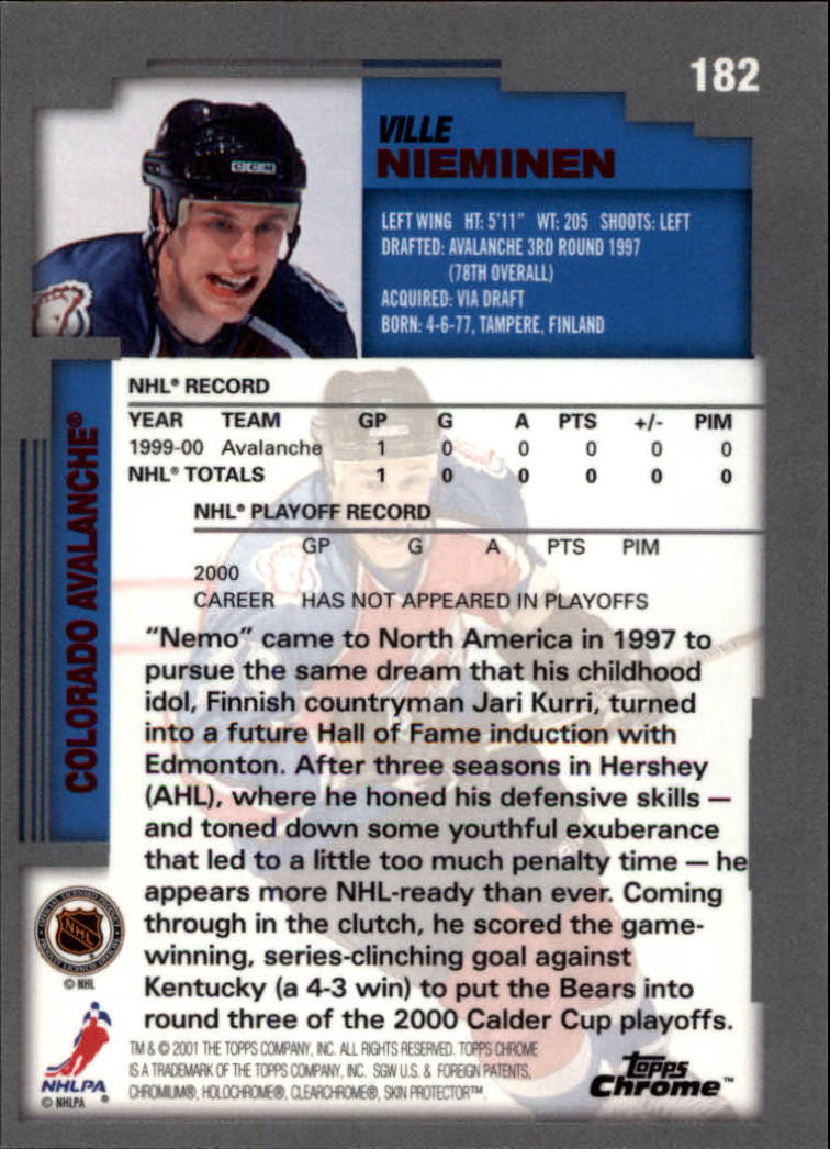 A2340- 2000-01 Topps Chrome Hockey Card #s 1-251 -You Pick- 15+ FREE US SHIP - Picture 101 of 286