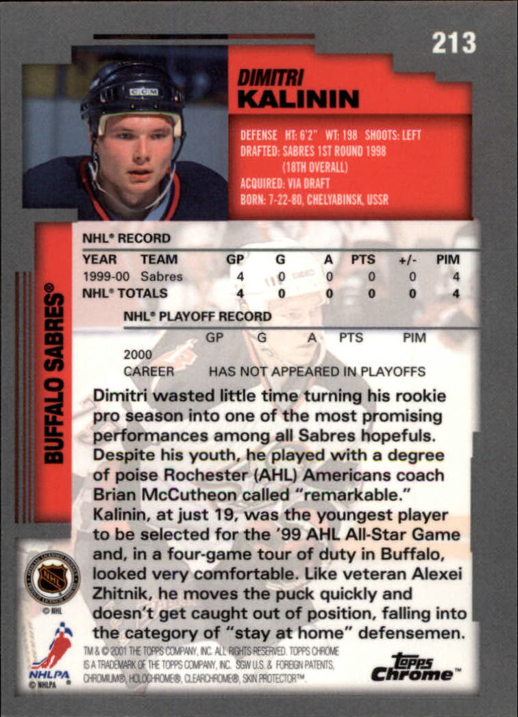 A2340- 2000-01 Topps Chrome Hockey Card #s 1-251 -You Pick- 15+ FREE US SHIP - Picture 135 of 286