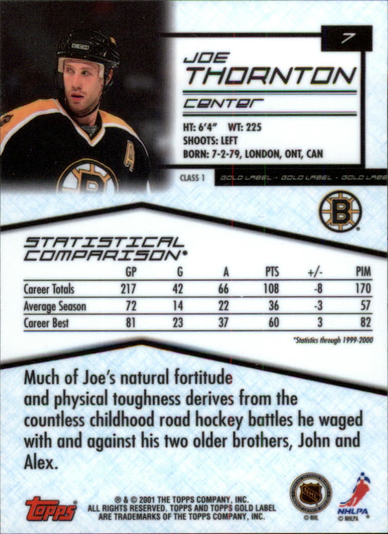 B4020- 2000-01 Topps Gold Label Class Hockey Cards -You Pick- 15+ FREE US SHIP