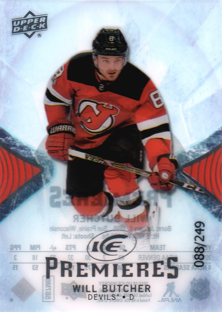 2017-18 Upper Deck Ice #176 Will Butcher/249 RC
