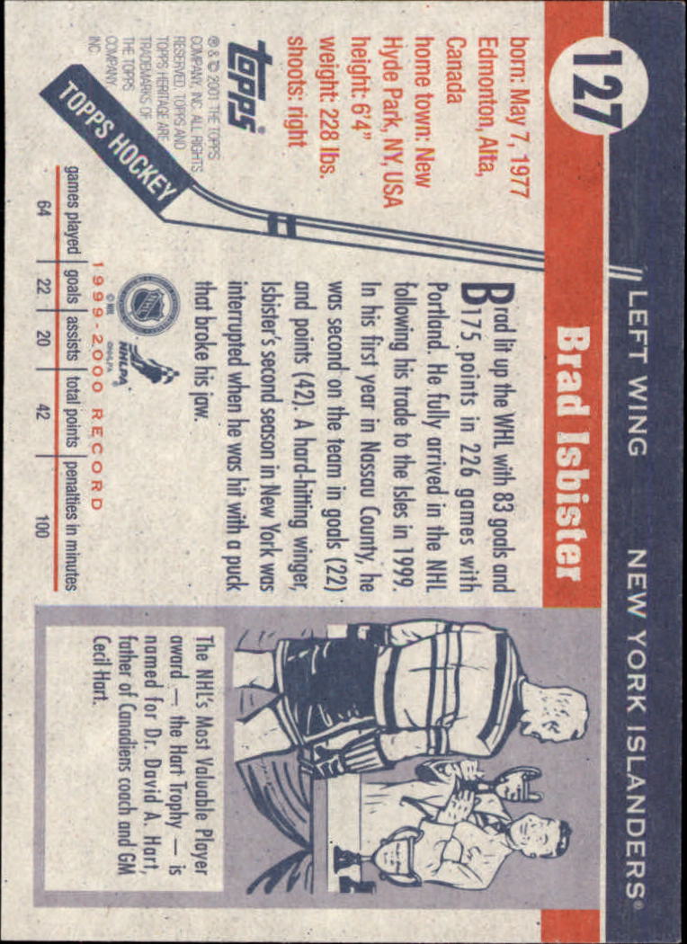 B6391- 2000-01 Topps Heritage Hockey Card #s 1-247 -You Pick- 15+ FREE US SHIP - Picture 187 of 421