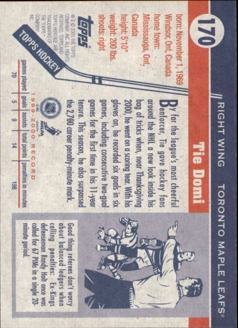 B6391- 2000-01 Topps Heritage Hockey Card #s 1-247 -You Pick- 15+ FREE US SHIP - Picture 273 of 421