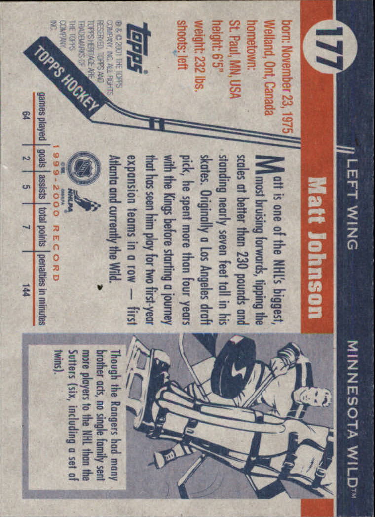 B6391- 2000-01 Topps Heritage Hockey Card #s 1-247 -You Pick- 15+ FREE US SHIP - Picture 285 of 421