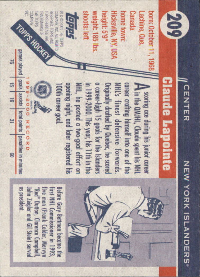 B6391- 2000-01 Topps Heritage Hockey Card #s 1-247 -You Pick- 15+ FREE US SHIP - Picture 345 of 421