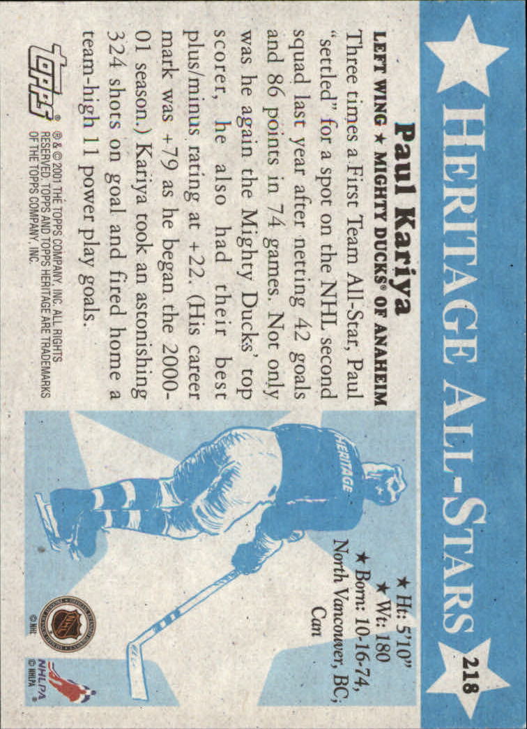 B6391- 2000-01 Topps Heritage Hockey Card #s 1-247 -You Pick- 15+ FREE US SHIP - Picture 363 of 421