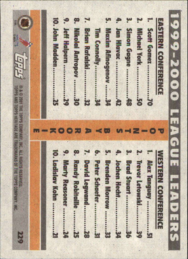 B6391- 2000-01 Topps Heritage Hockey Card #s 1-247 -You Pick- 15+ FREE US SHIP - Picture 385 of 421