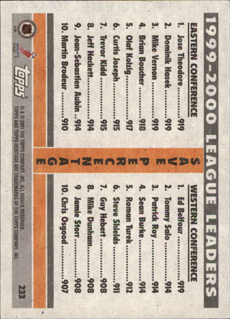 B6391- 2000-01 Topps Heritage Hockey Card #s 1-247 -You Pick- 15+ FREE US SHIP - Picture 393 of 421