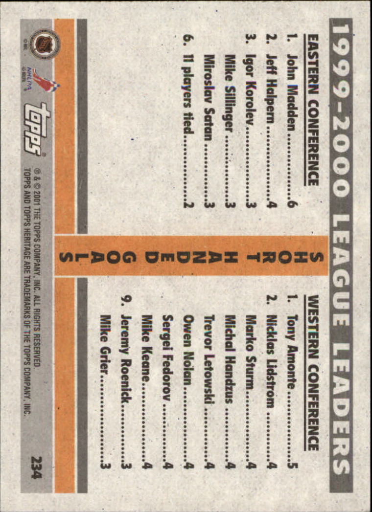 B6391- 2000-01 Topps Heritage Hockey Card #s 1-247 -You Pick- 15+ FREE US SHIP - Picture 395 of 421