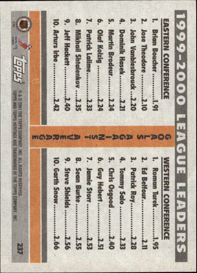 B6391- 2000-01 Topps Heritage Hockey Card #s 1-247 -You Pick- 15+ FREE US SHIP - Picture 401 of 421