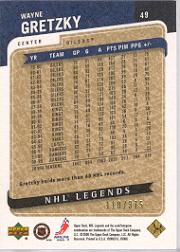 2000-01 Upper Deck Legends Legendary Collection Gold #49 Wayne Gretzky back image