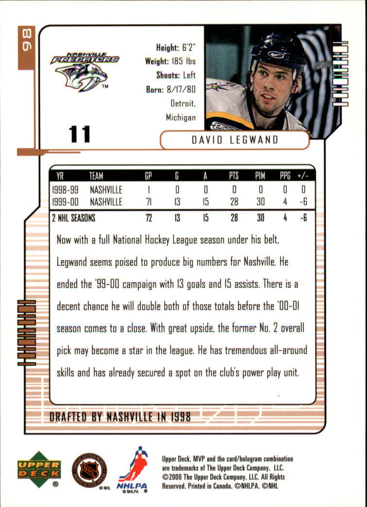 B5220- 2000-01 Upper Deck MVP Hk #s 1-200 +Rookies -You Pick- 15+ FREE US SHIP - Picture 197 of 441