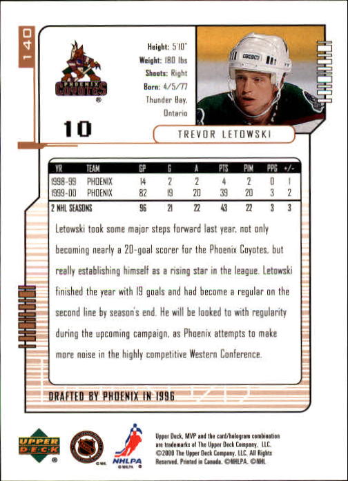 B5220- 2000-01 Upper Deck MVP Hk #s 1-200 +Rookies -You Pick- 15+ FREE US SHIP - Picture 281 of 441