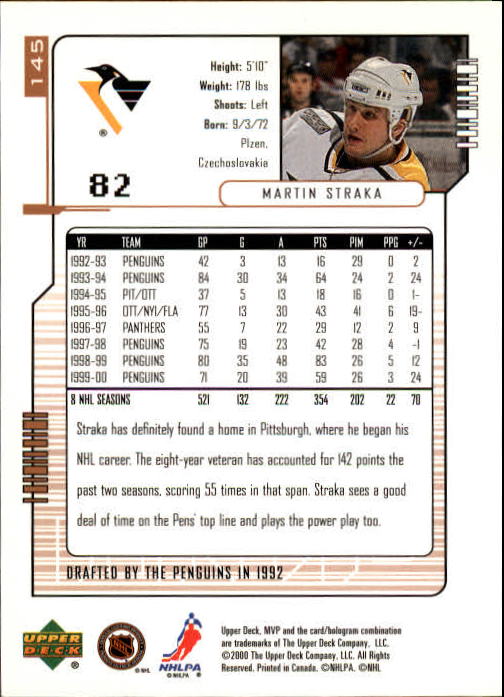 B5220- 2000-01 Upper Deck MVP Hk #s 1-200 +Rookies -You Pick- 15+ FREE US SHIP - Picture 291 of 441
