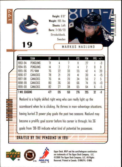 B5220- 2000-01 Upper Deck MVP Hk #s 1-200 +Rookies -You Pick- 15+ FREE US SHIP - Picture 355 of 441