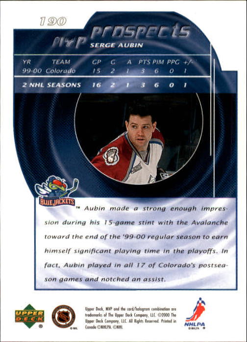 B5220- 2000-01 Upper Deck MVP Hk #s 1-200 +Rookies -You Pick- 15+ FREE US SHIP - Picture 381 of 441