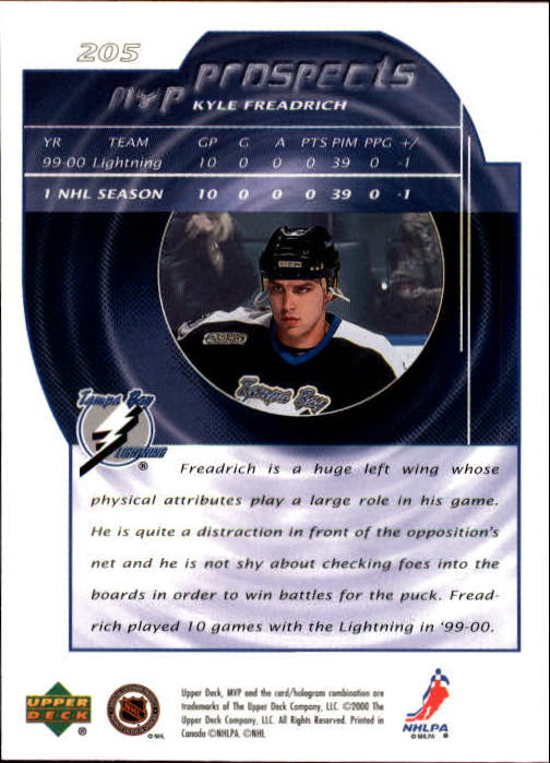 B5220- 2000-01 Upper Deck MVP Hk #s 1-200 +Rookies -You Pick- 15+ FREE US SHIP - Picture 411 of 441