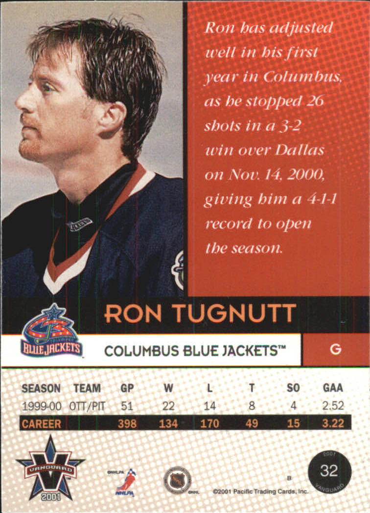 2000-01 Vanguard #32 Ron Tugnutt back image