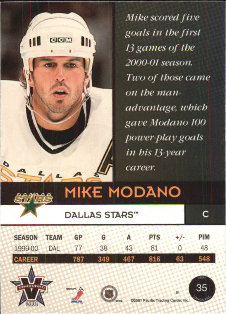 2000-01 Vanguard #35 Mike Modano back image