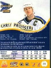 2000-01 McDonald's Pacific #28 Chris Pronger back image