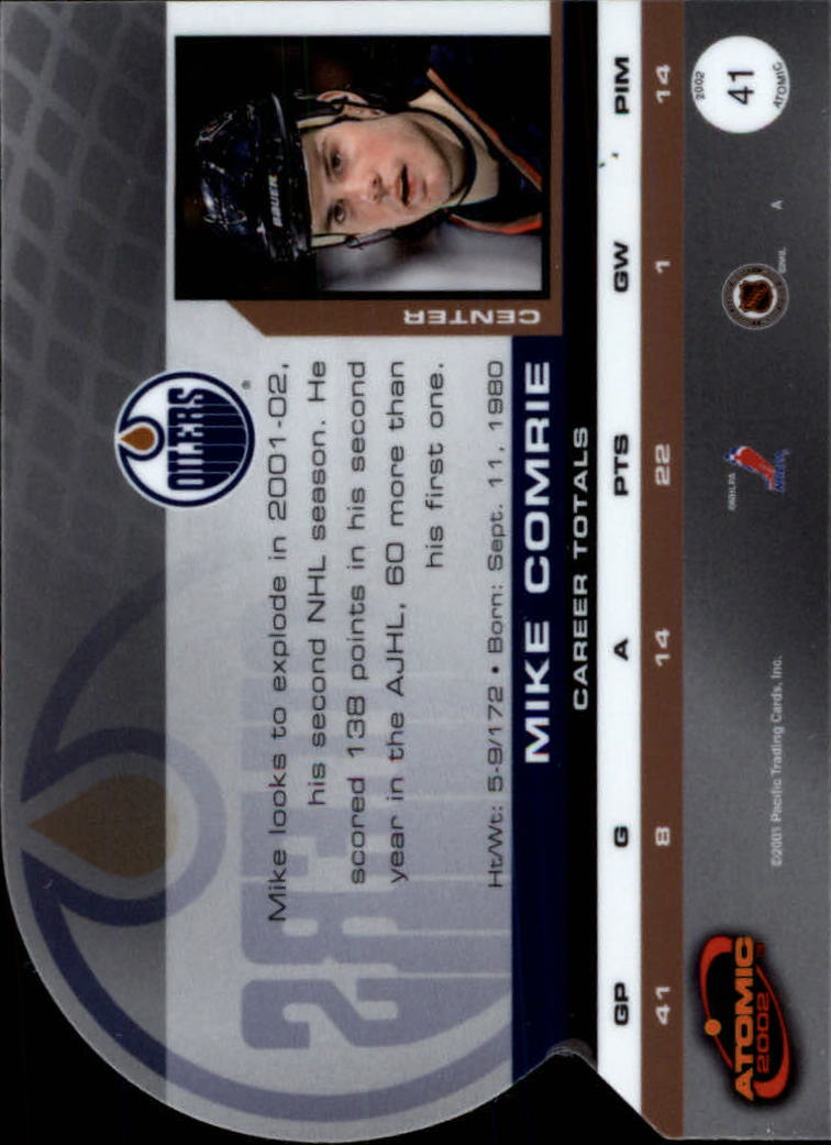 2001-02 Atomic #41 Mike Comrie back image