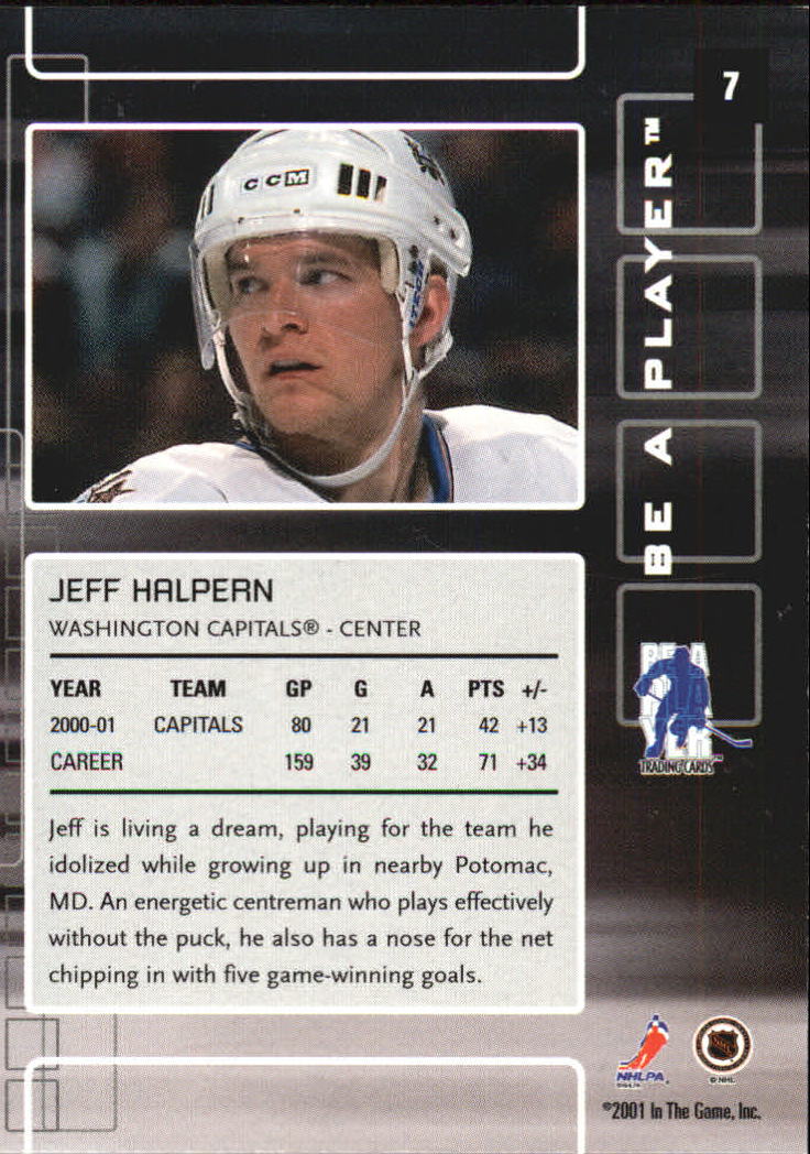 2001-02 BAP Memorabilia #7 Jeff Halpern back image
