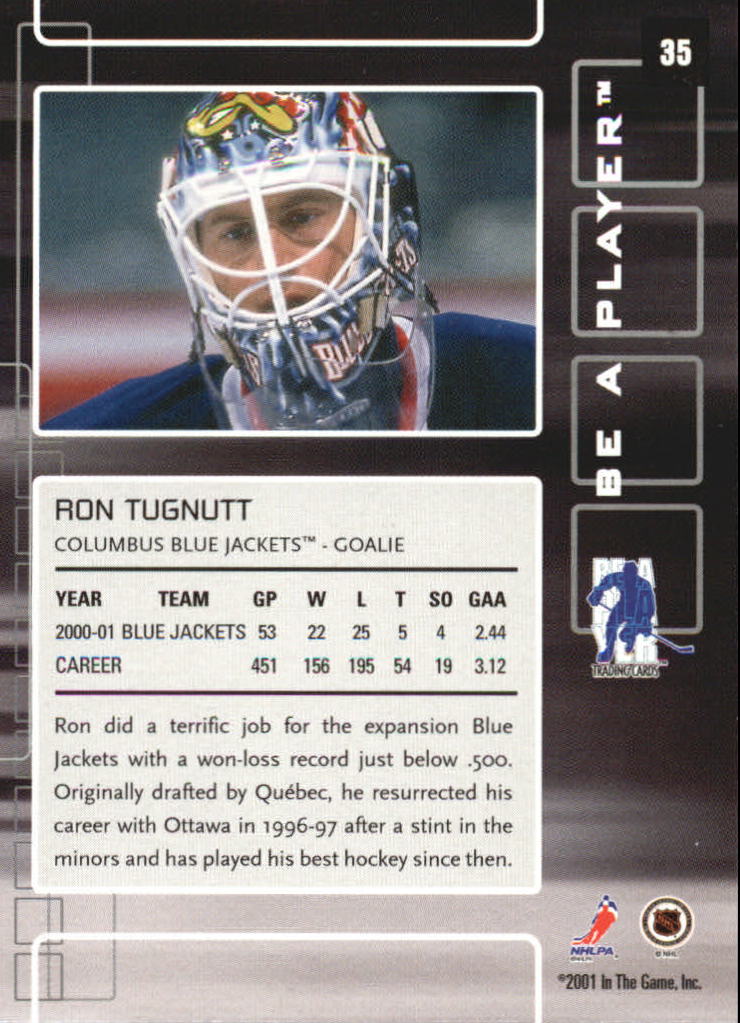 2001-02 BAP Memorabilia #35 Ron Tugnutt back image