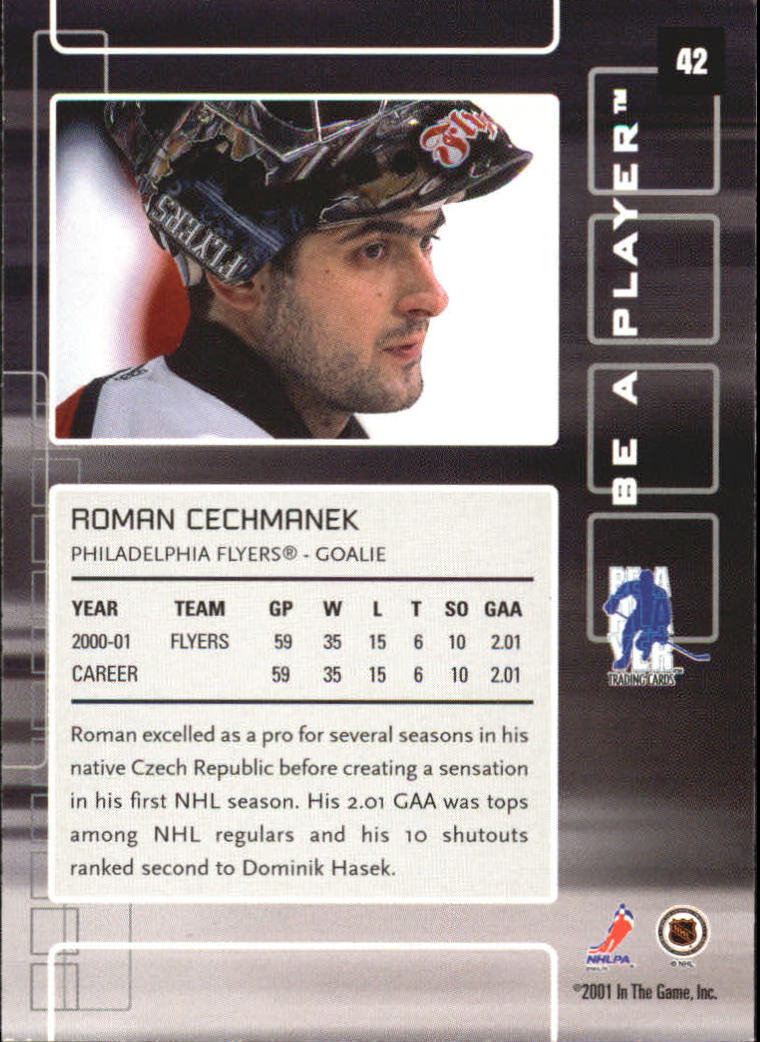 2001-02 BAP Memorabilia #42 Roman Cechmanek back image