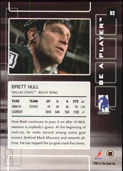 2001-02 BAP Memorabilia #92 Brett Hull back image