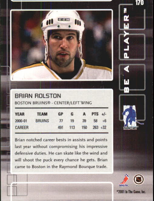 2001-02 BAP Memorabilia #170 Brian Rolston back image