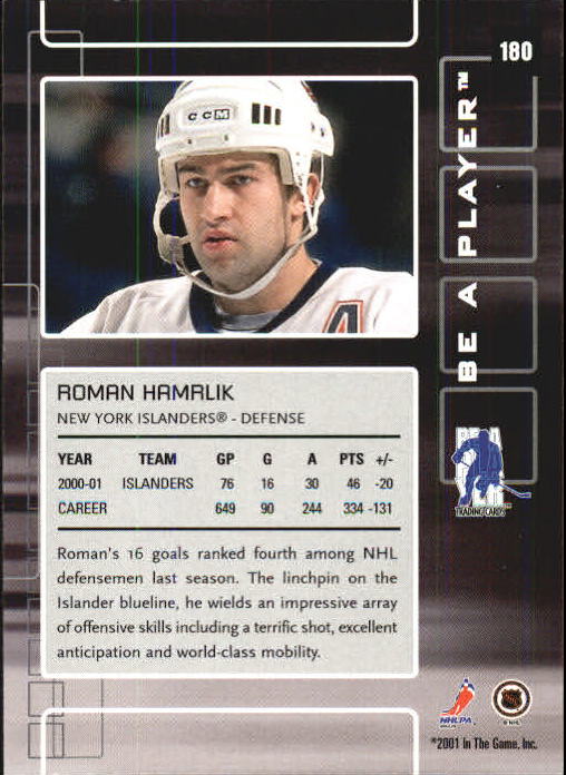 2001-02 BAP Memorabilia #180 Roman Hamrlik back image
