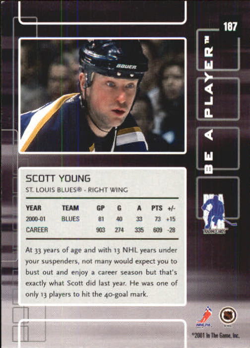 2001-02 BAP Memorabilia #187 Scott Young back image
