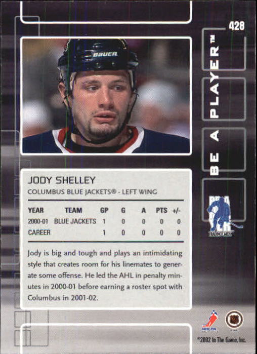2001-02 BAP Memorabilia #428 Jody Shelley RC back image